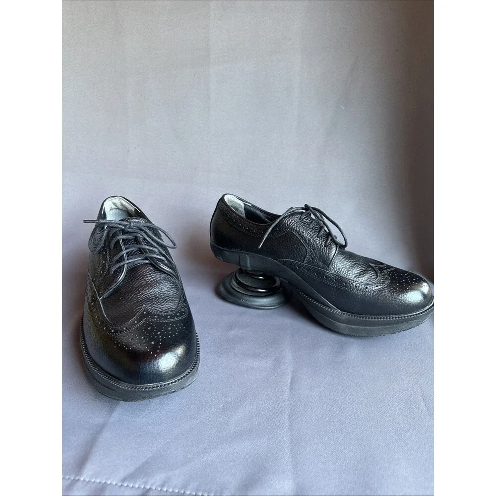 Z-Coil Black Dress Shoes Men’s 10 M Spring Back Relief Leather Lace Up